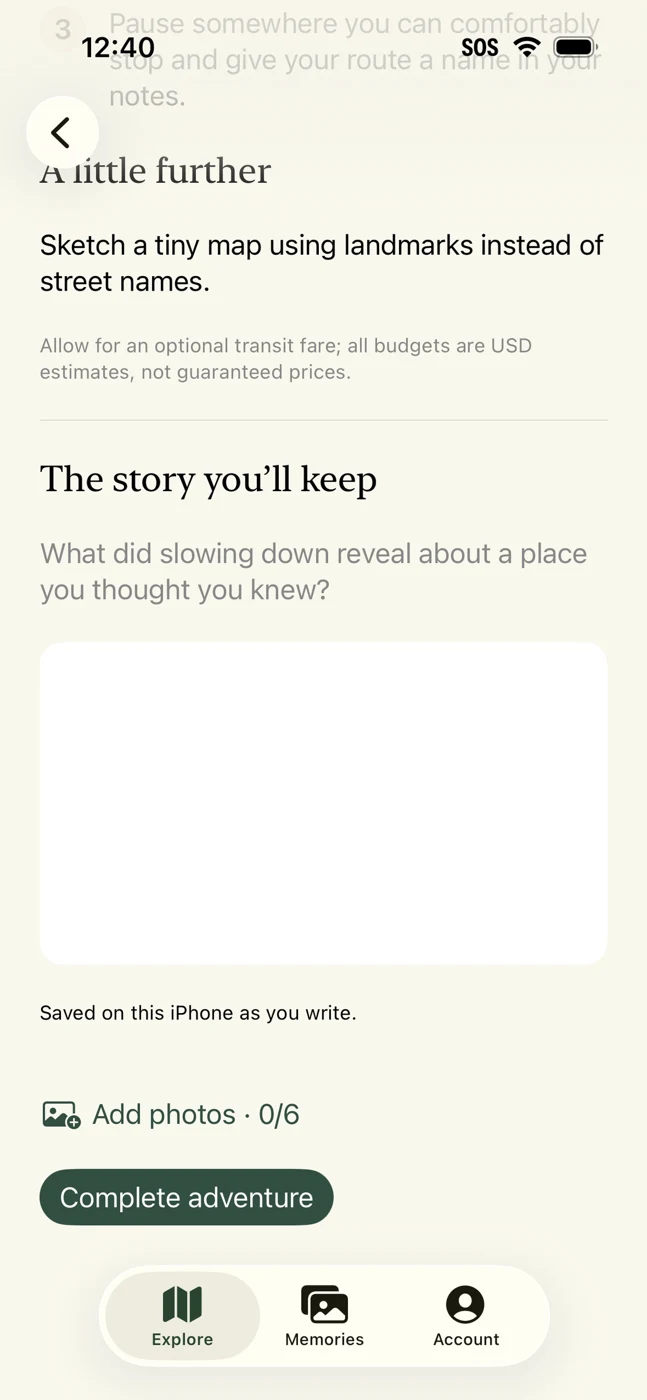 Adventurer: Life Quests Keep the story screen