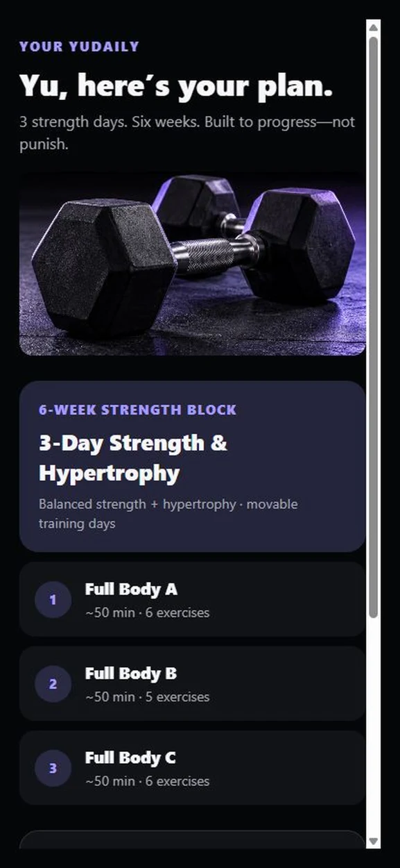 YuDaily beta interface